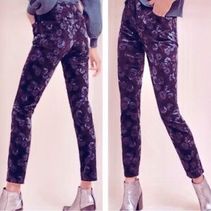 Anthropologie Pilcro and the Letterpress floral script velvet cord jeans 26